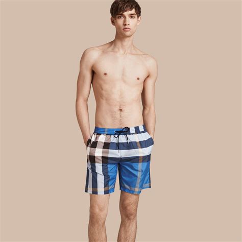 blue burberry swim shorts|burberry check swim shorts.